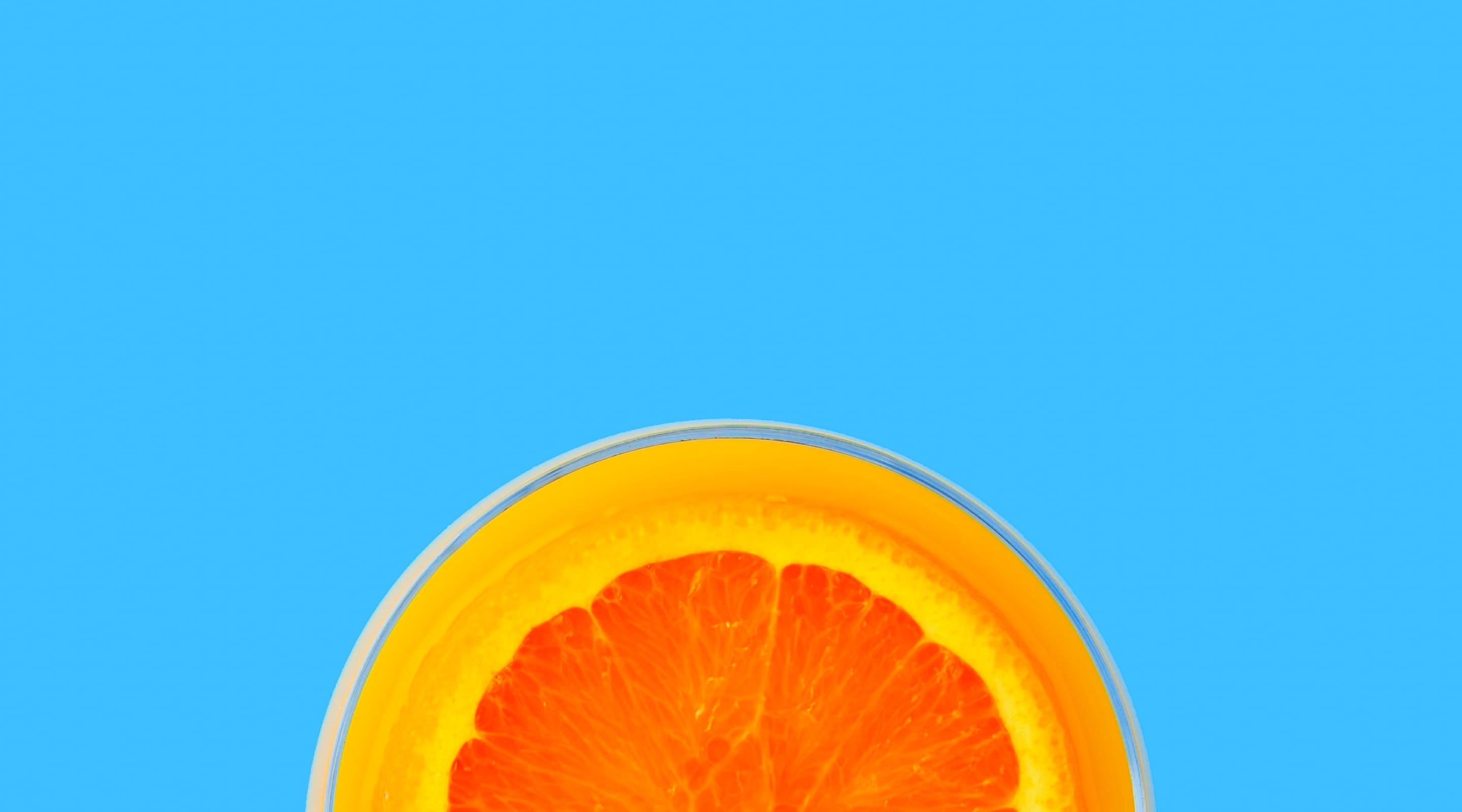 half-sliced orange